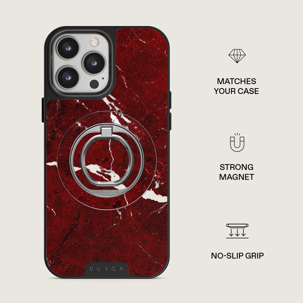 Iconic Red Ruby - Marble Magnetic Ring Holder