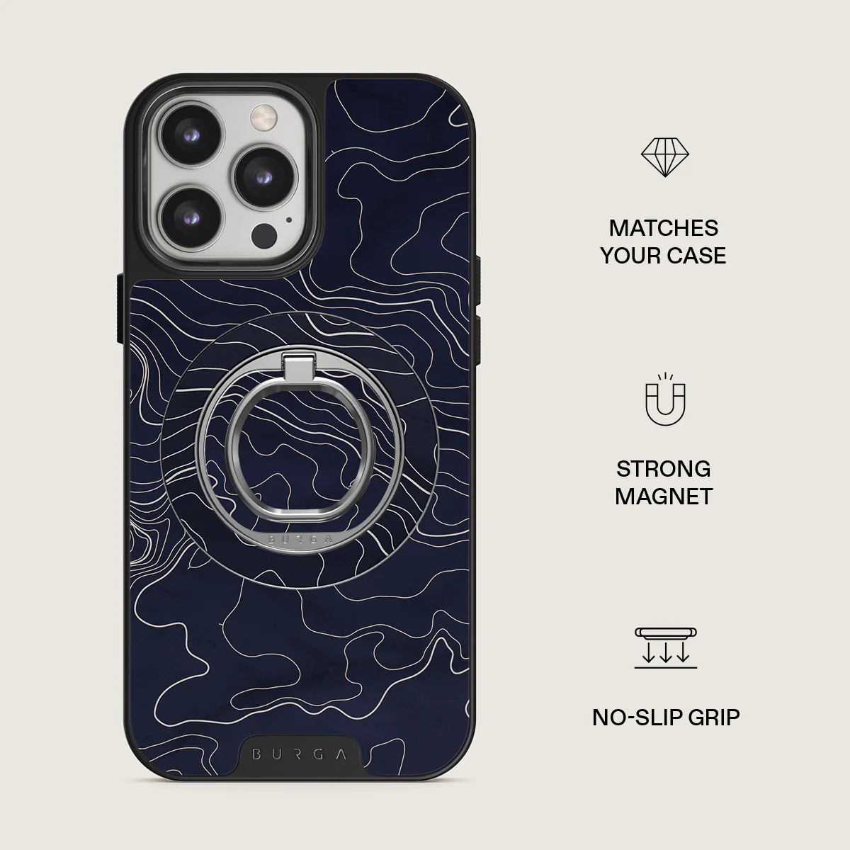 Drifting Shores - Line Art Magnetic Ring Holder