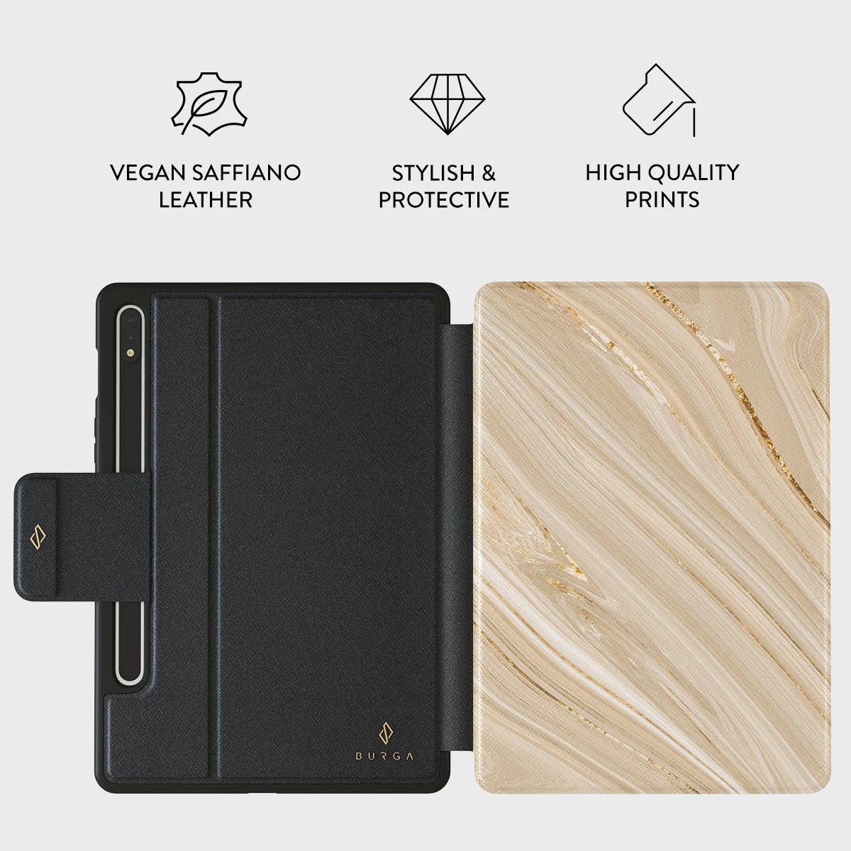 Full Glam - Beige Samsung Galaxy Tab S9+ Case