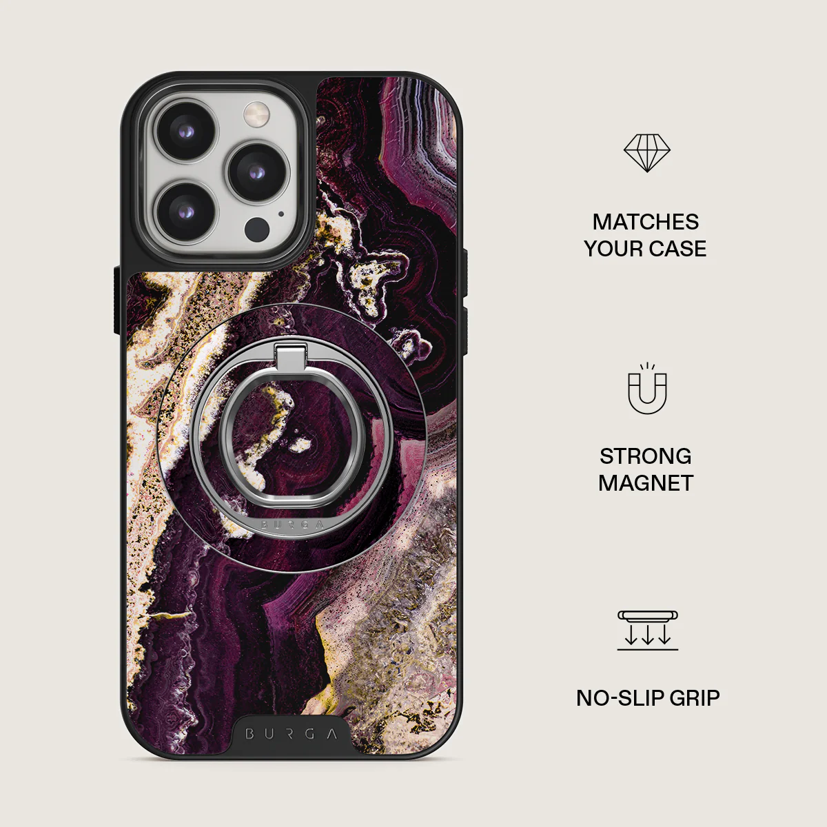 Purple Skies - Marble Magnetic Ring Holder