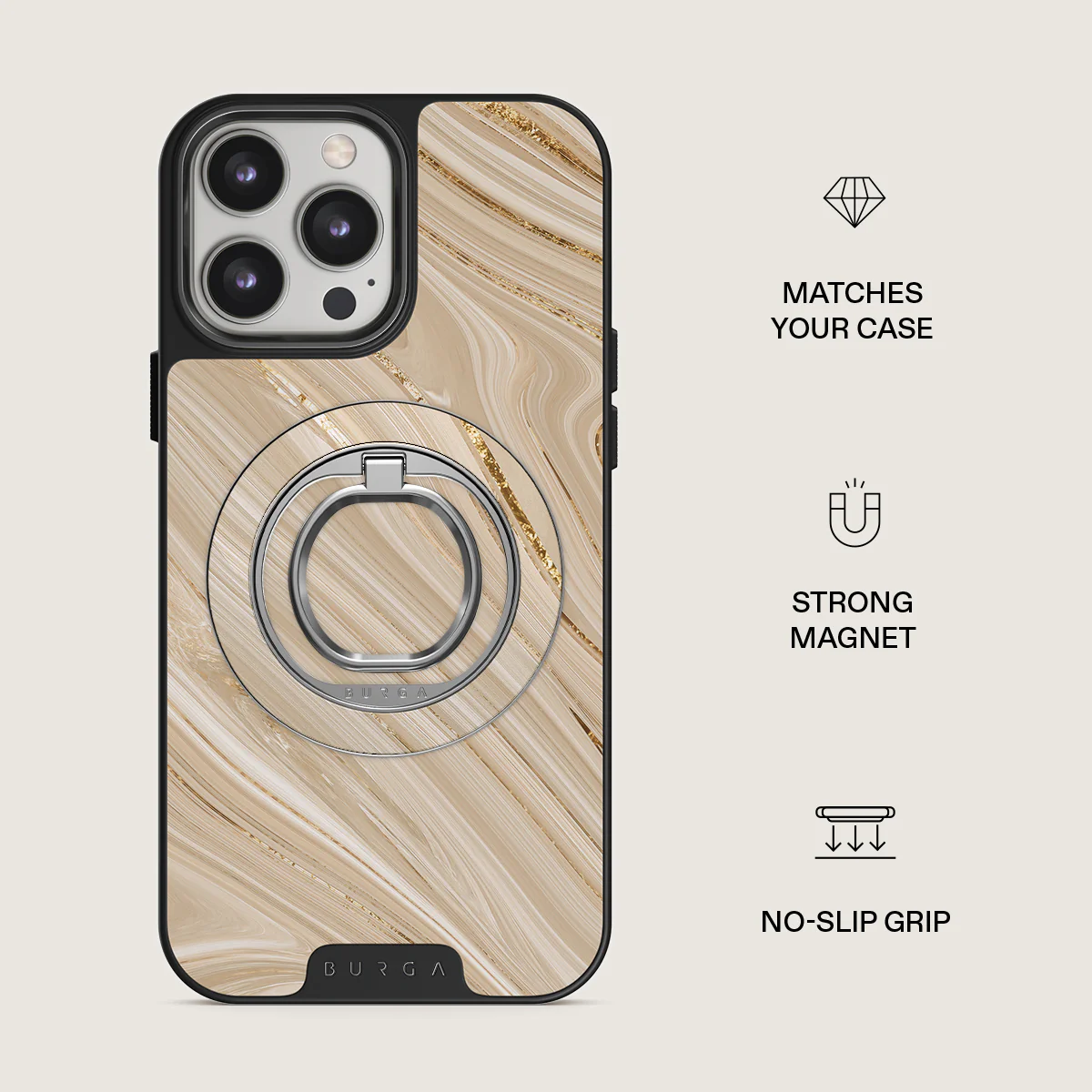 Full Glam - Beige Magnetic Ring Holder