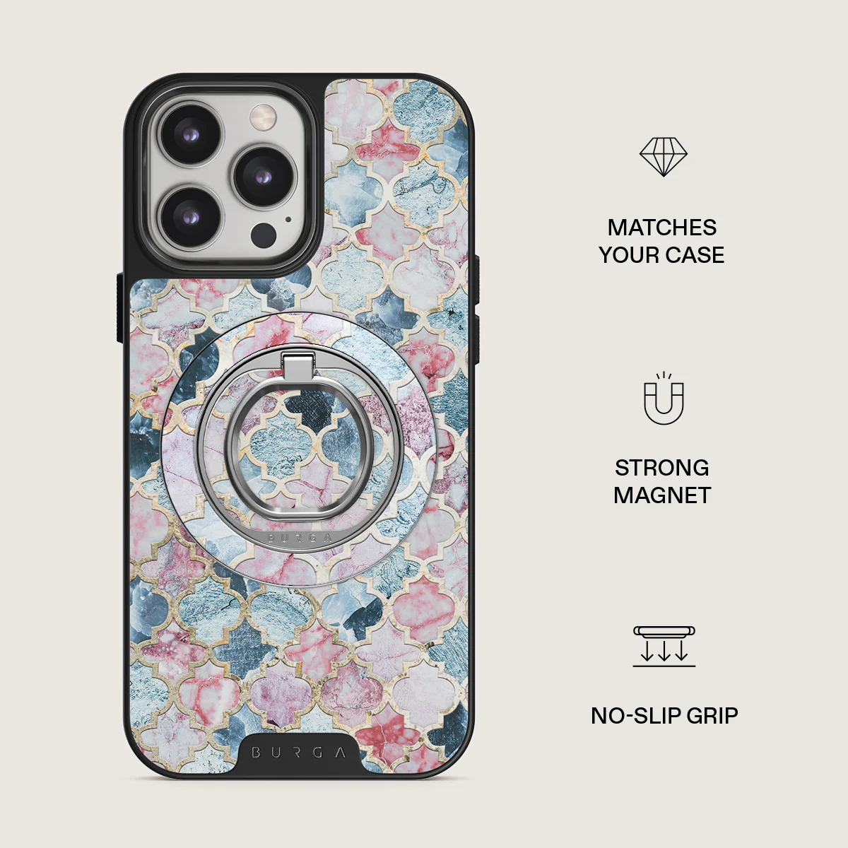 Pink Beach - Mosaic Magnetic Ring Holder