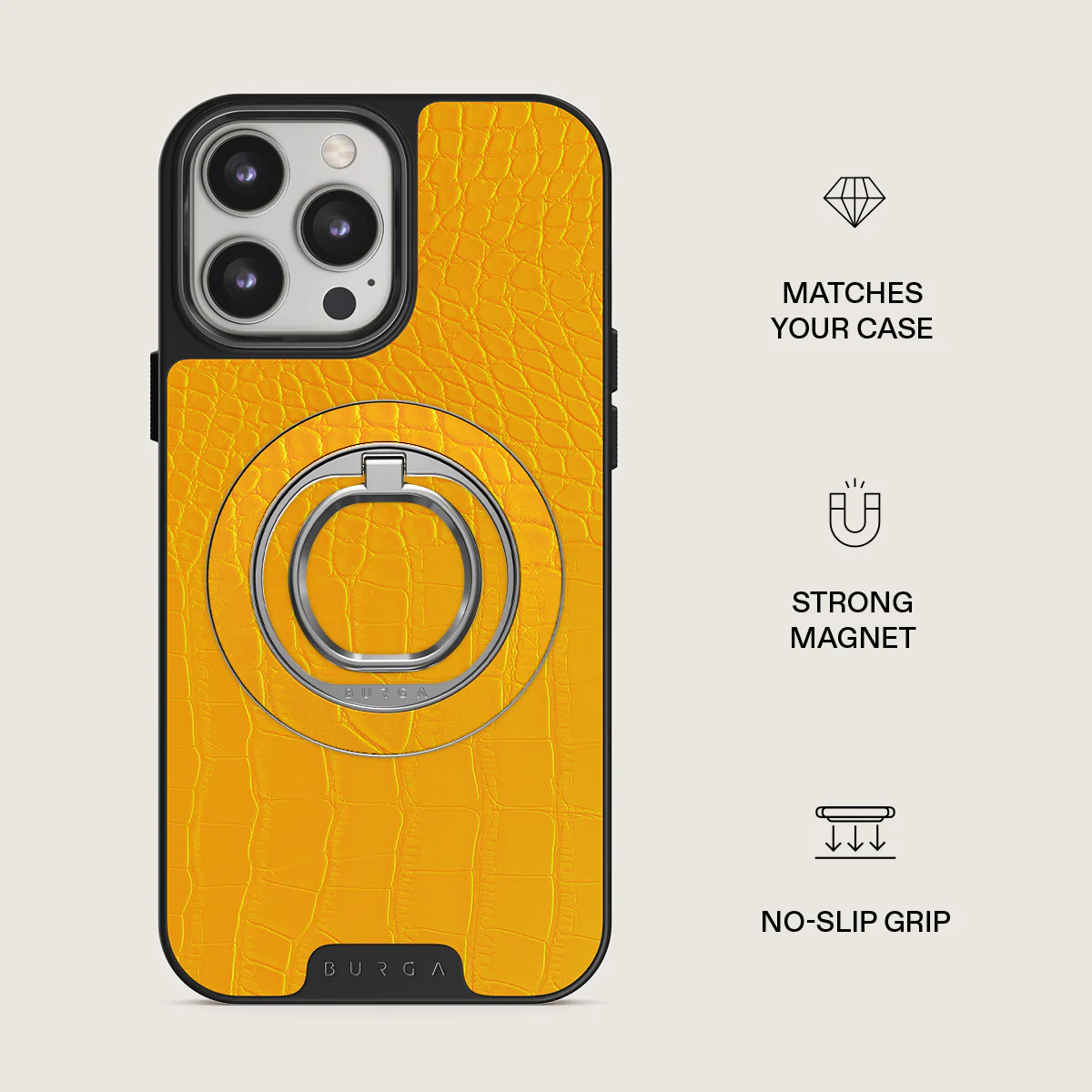 Canary Yellow - Snake Skin Magnetic Ring Holder