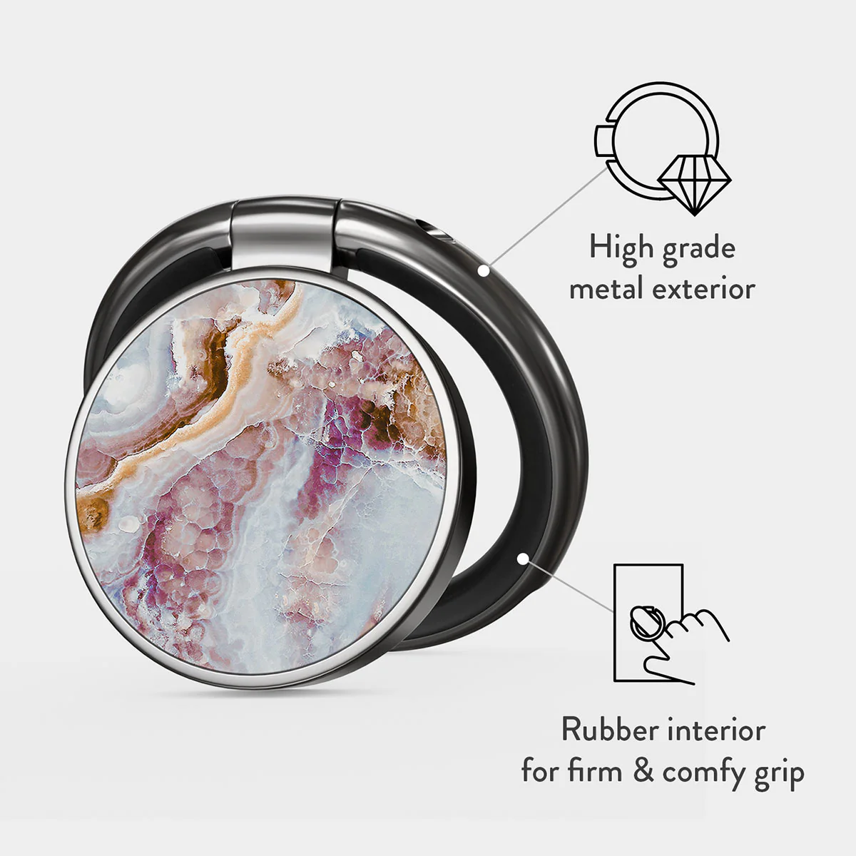 Frozen Leaves - Cute Marble Adhesive Ring Holder