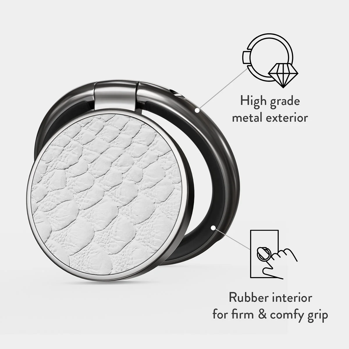 Glacial Desert - White Snakeskin Adhesive Ring Holder