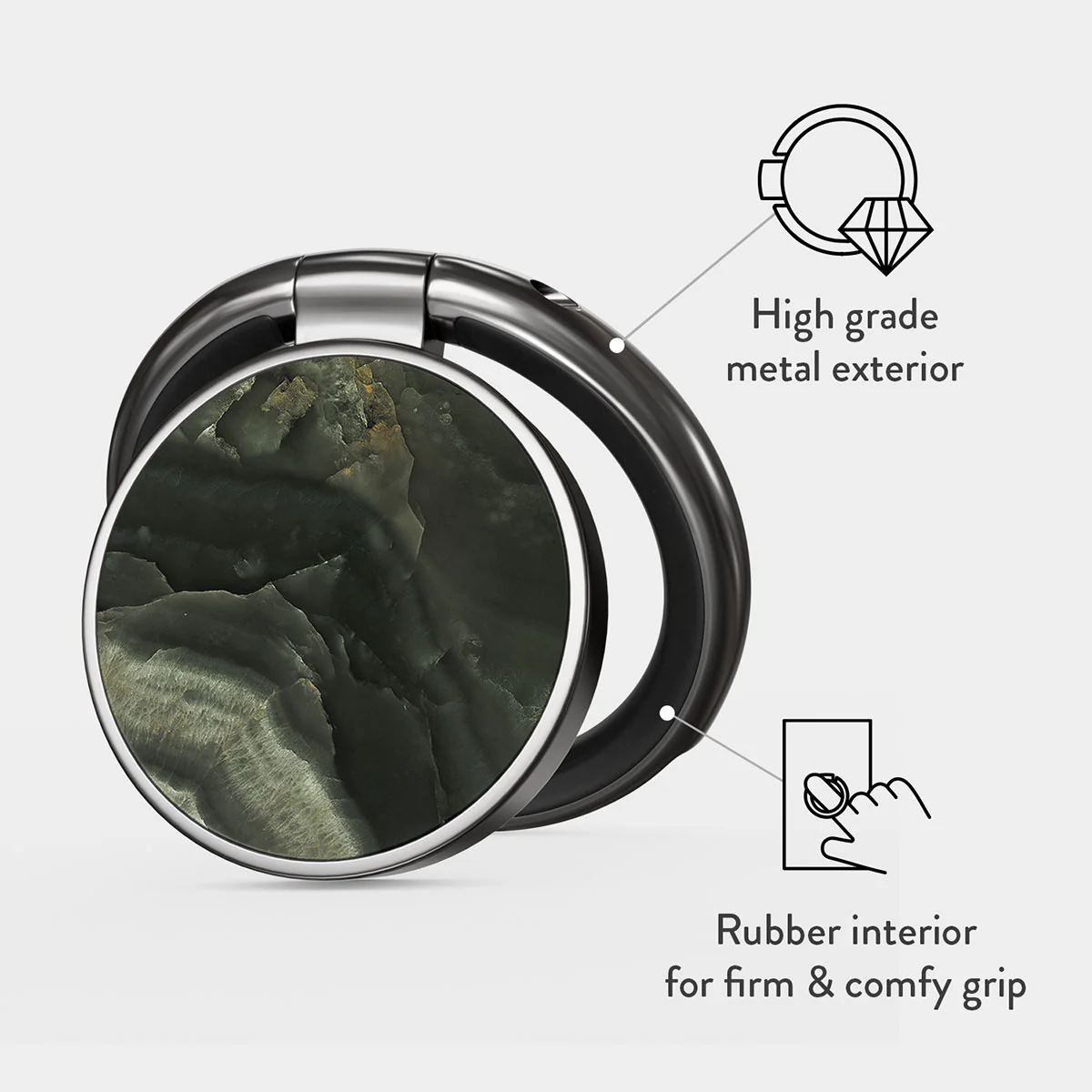 Misty Forest - Green Marble Adhesive Ring Holder