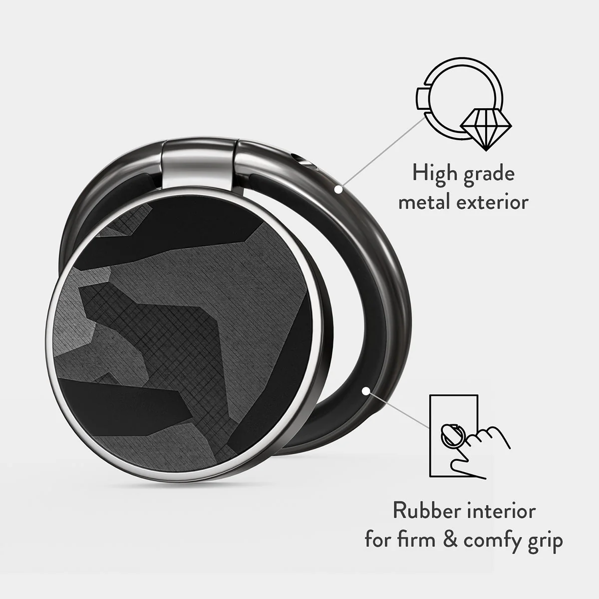 Night Black Camouflage - Adhesive Ring Holder