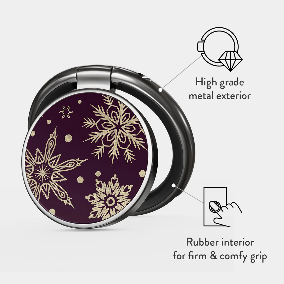 Sleeping Beauty - Snowflakes Adhesive Ring Holder