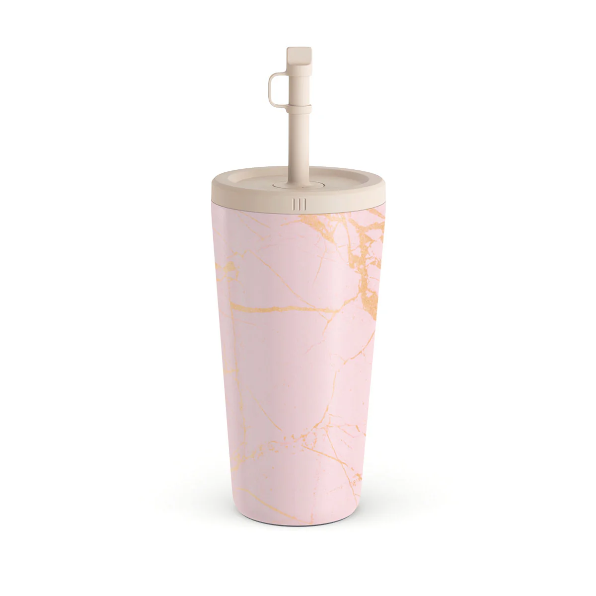 Peachy Gold - Pink Marble Travel Mug