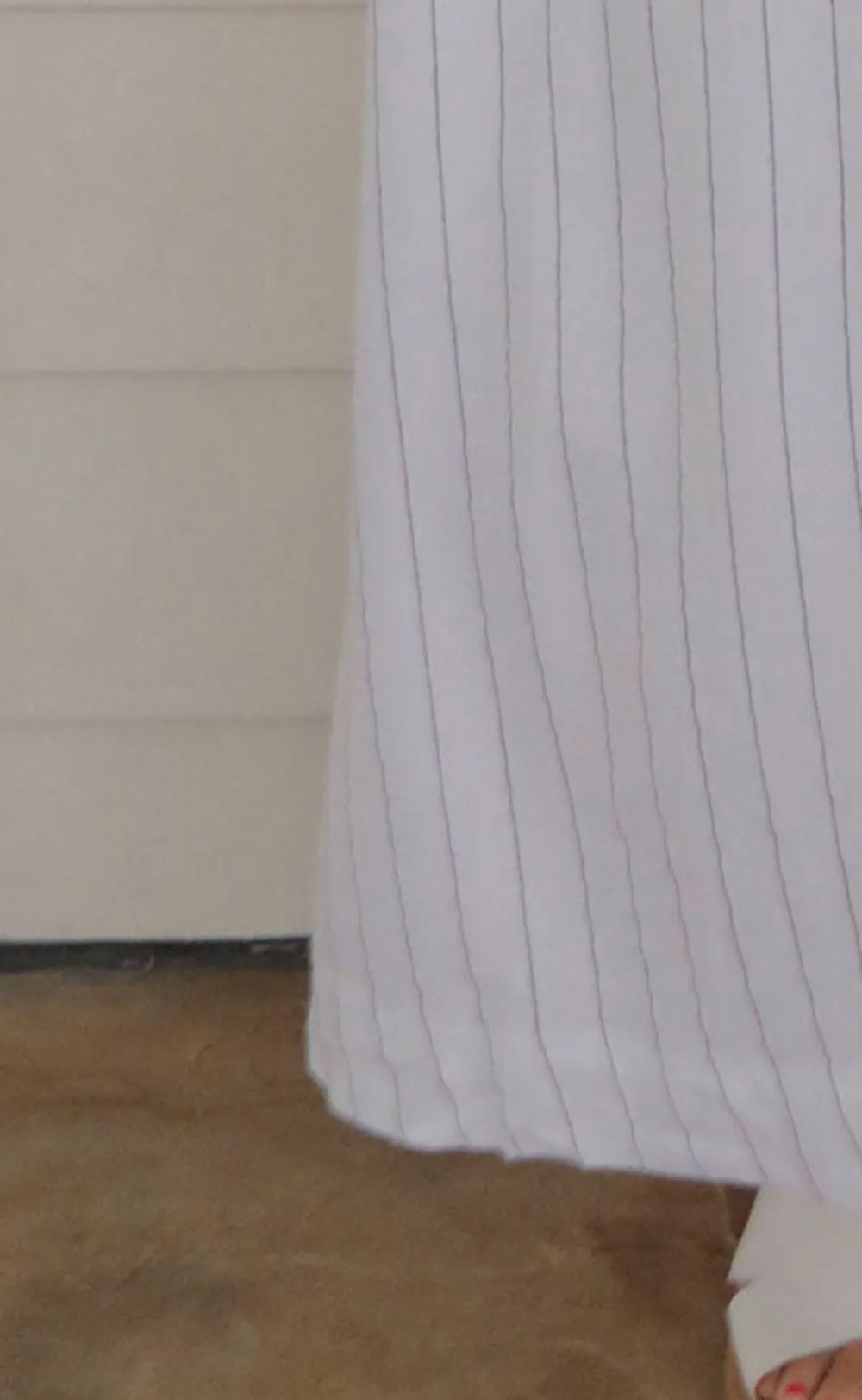 White Striped Sleeveless Maxi Dress