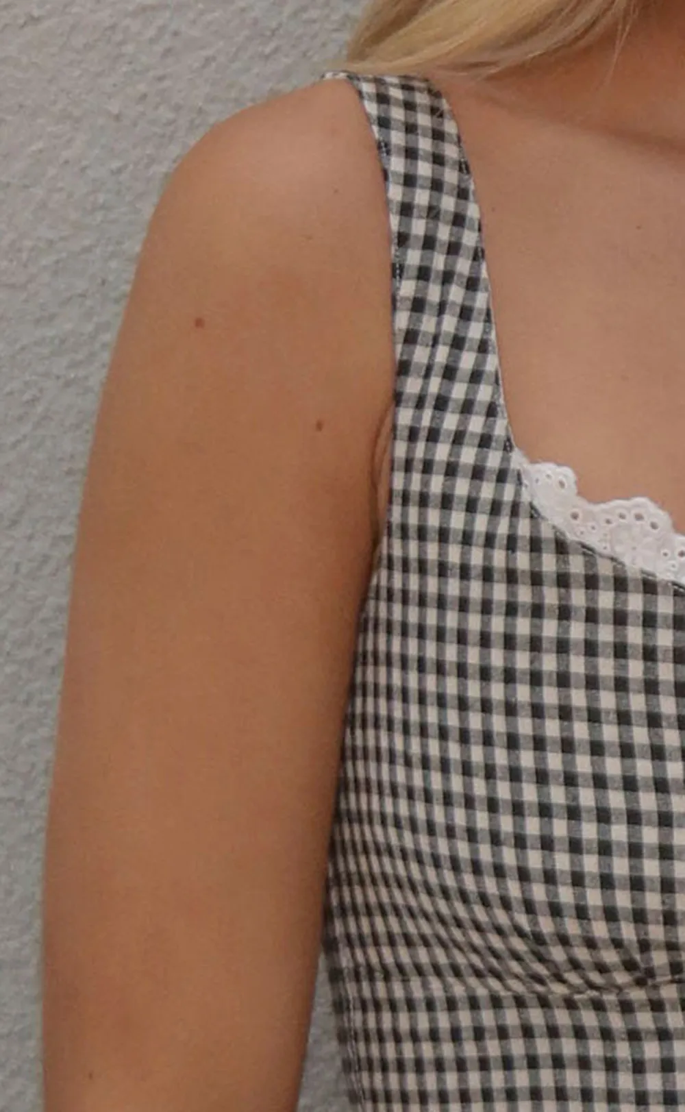 Gingham Ruffled Crop Top and Skirt Set