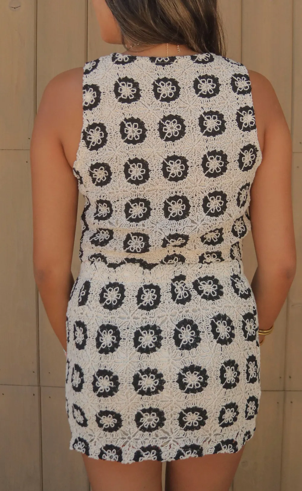 Sleeveless Patterned Crop Top and Skirt Set