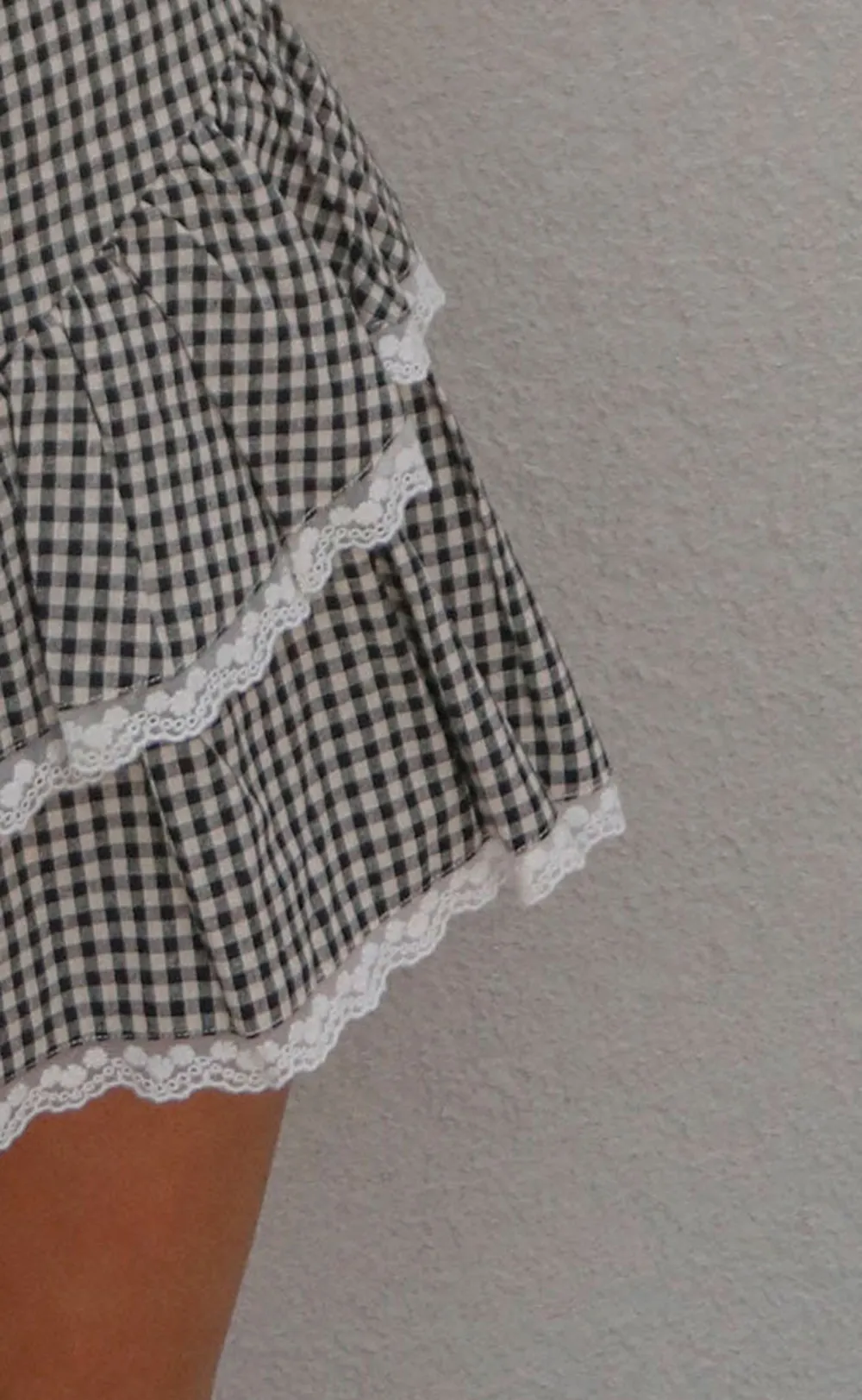 Gingham Ruffled Crop Top and Skirt Set