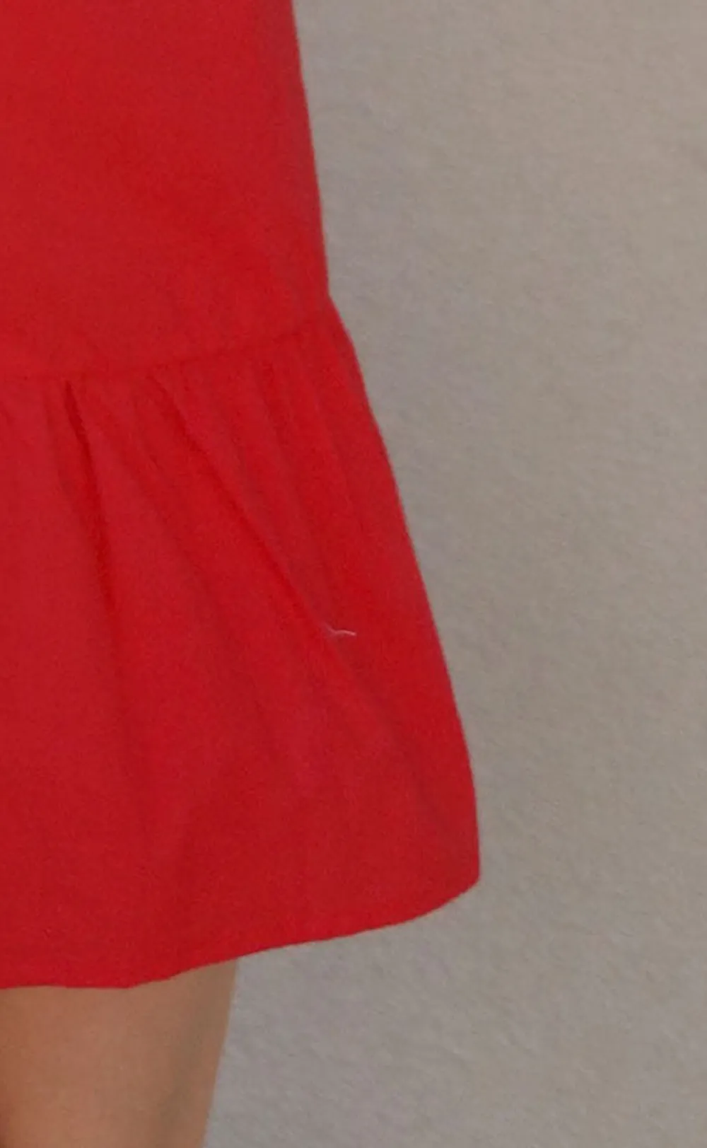 Red Spaghetti Strap Ruffled Mini Dress