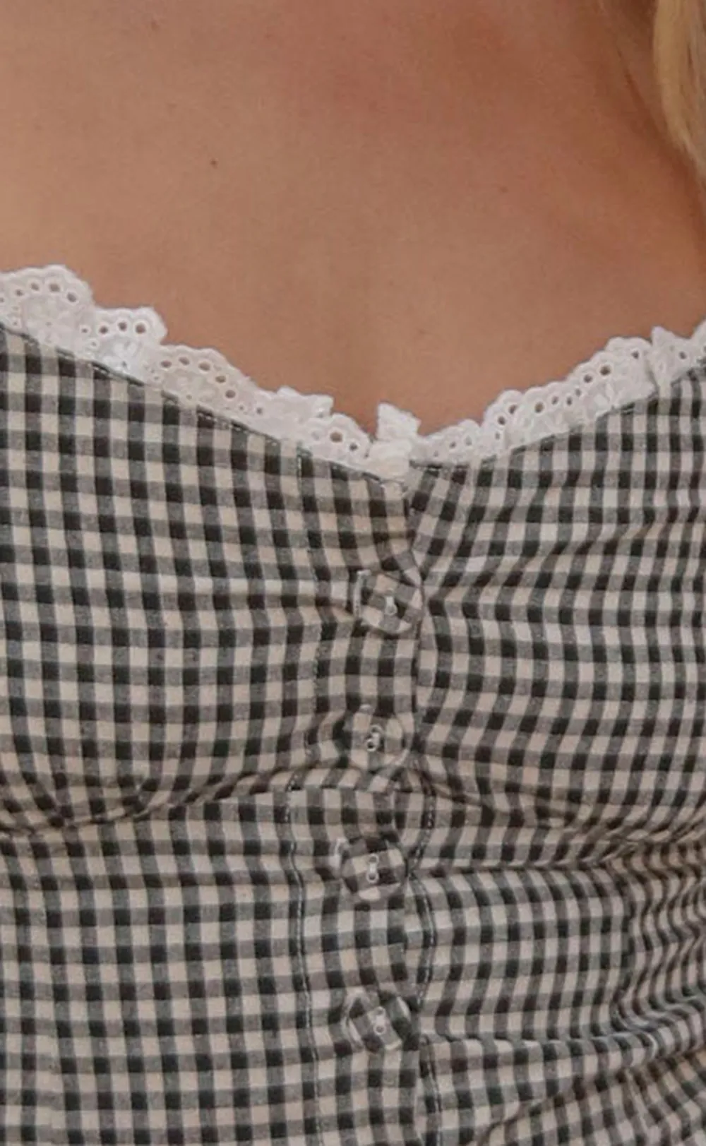 Gingham Ruffled Crop Top and Skirt Set