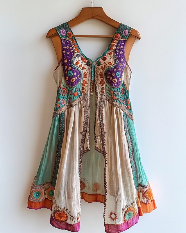 Vacation Handmade Rainbow Irregular Top