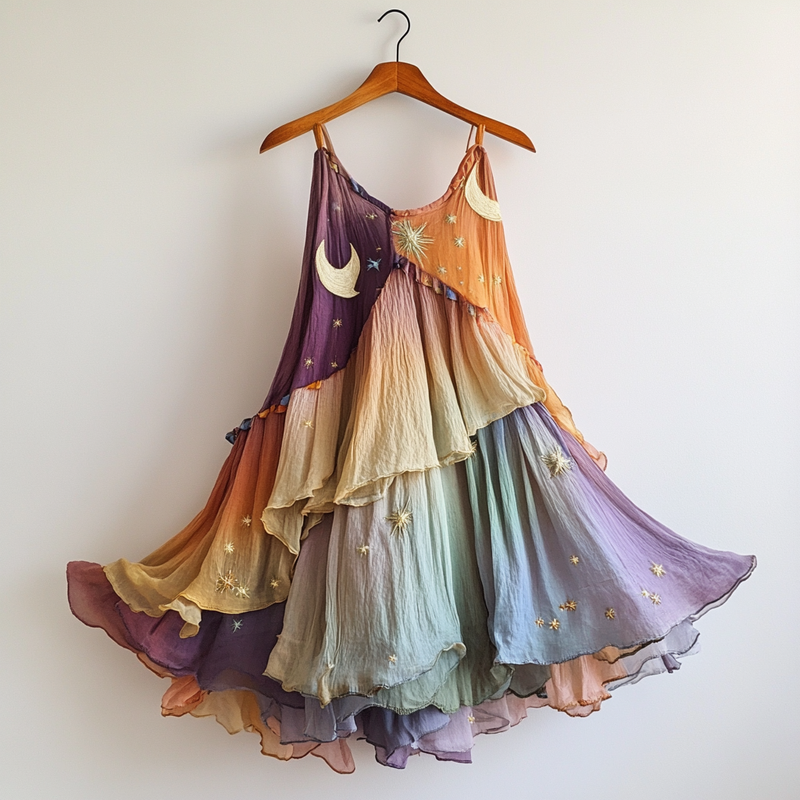 Hand-stitched irregular dress