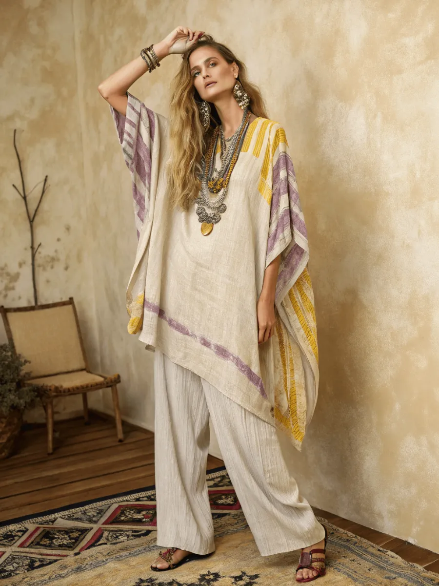 Cotton and linen women's loose suit