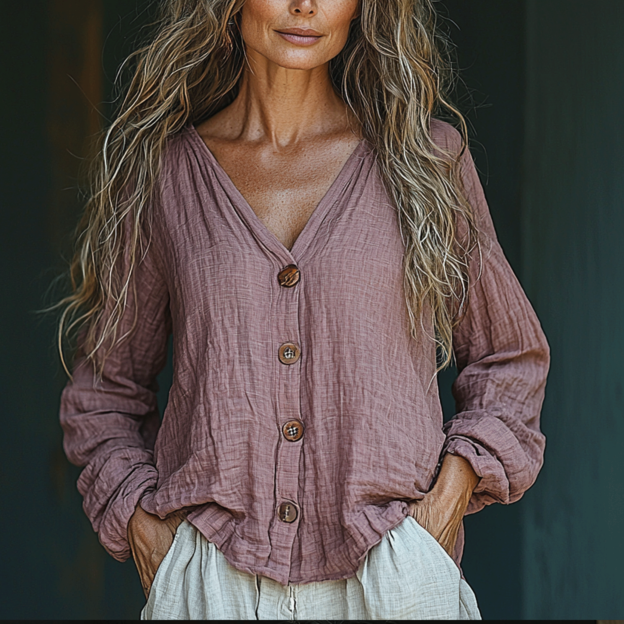 Women's Spring & Summer Casual Holiday Loose Linen Shirt