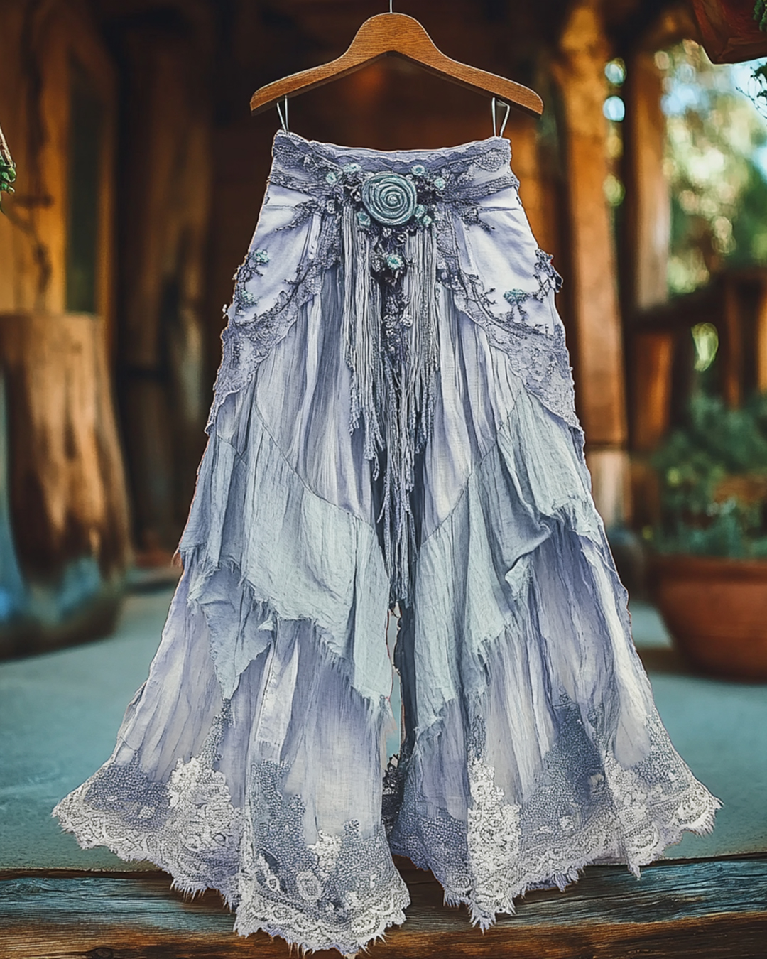 Summer Vacation Ruffle Lace Patchwork Pant