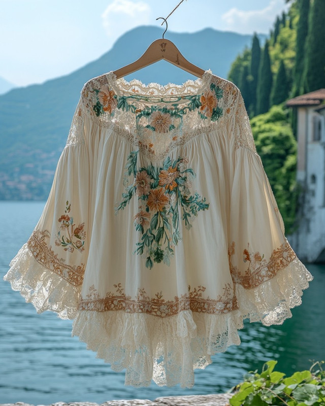 Summer Vacation Ruffle Lace Elegant Top