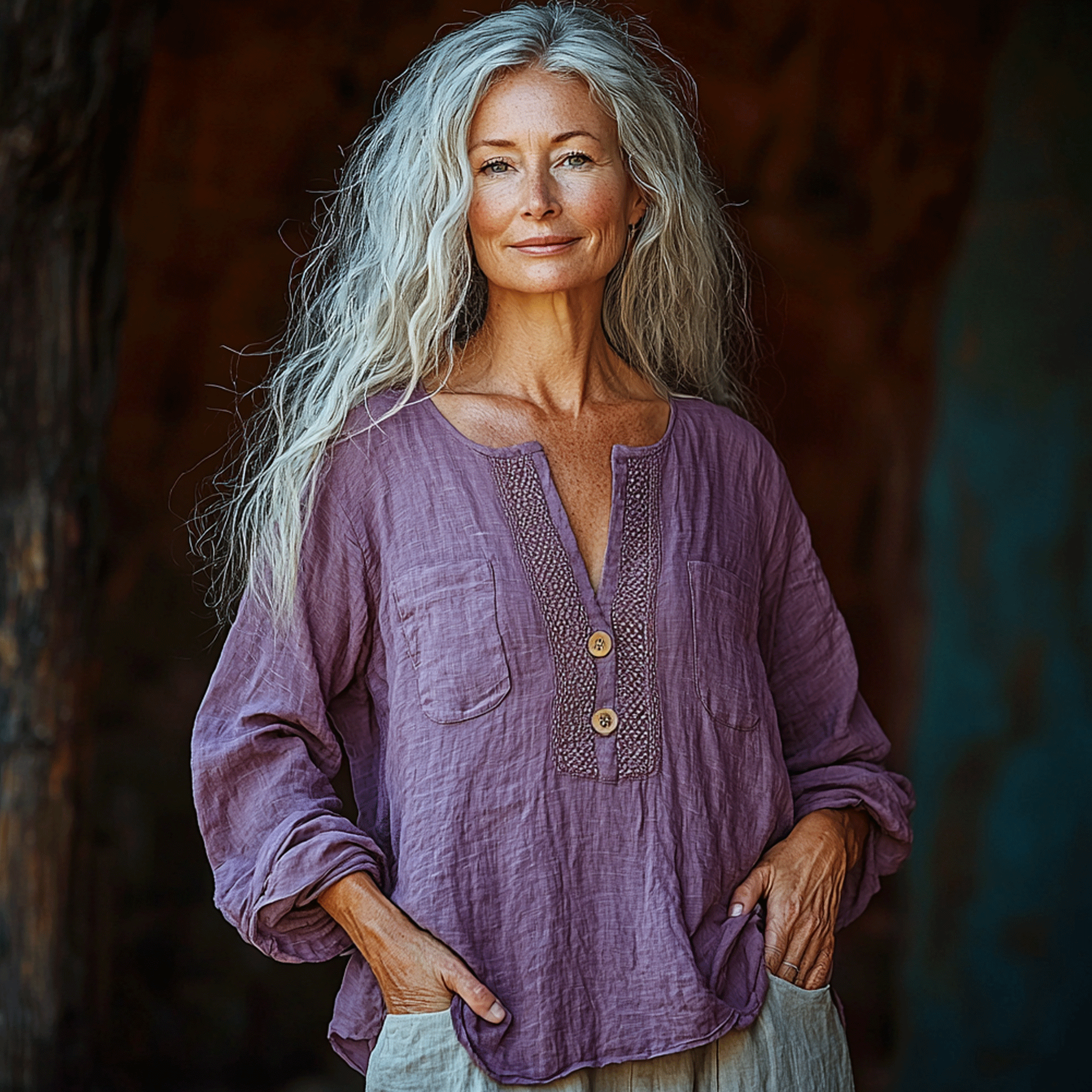 Women's Spring & Summer Solid Color Casual Loose Linen Shirt