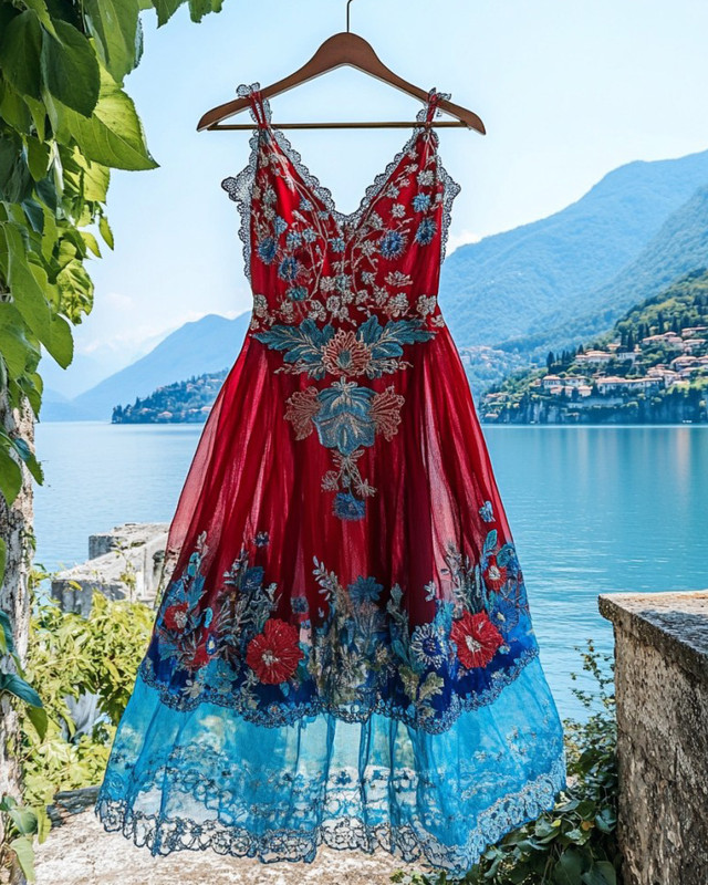 Summer Vacation Lace Chiffon Dress