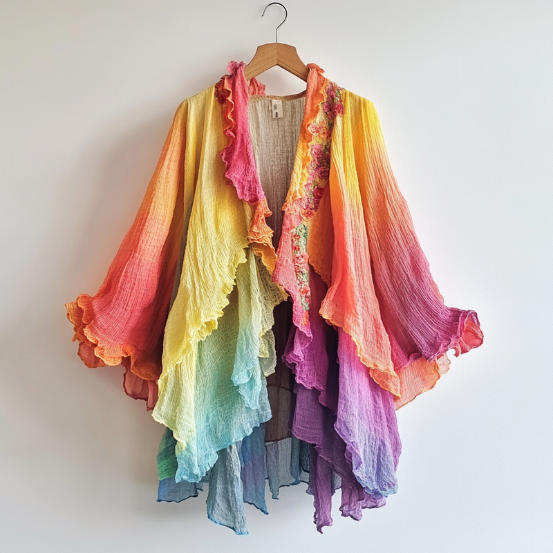 Ombre embroidered cardigan