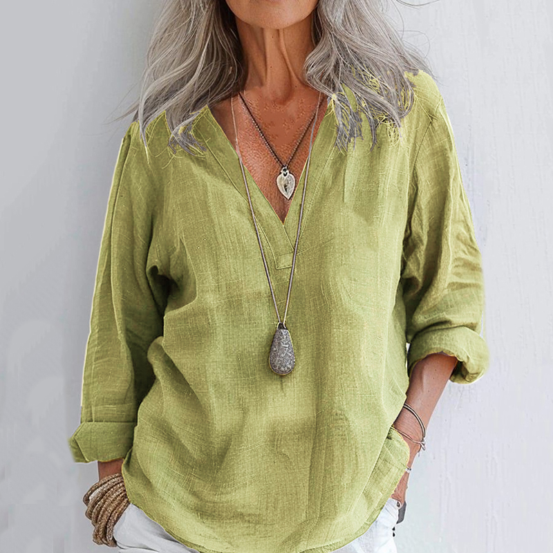 Vintage Solid Linen Art Print  Long Sleeve Shirt