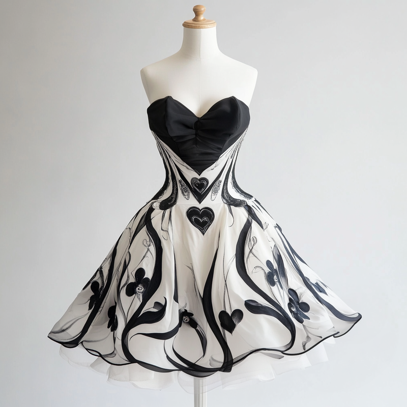 Summer original design poker magic theme hot stamping dress