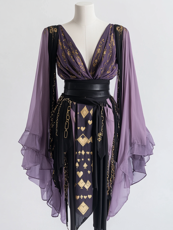 Patchwork Waist Print Princess Dress