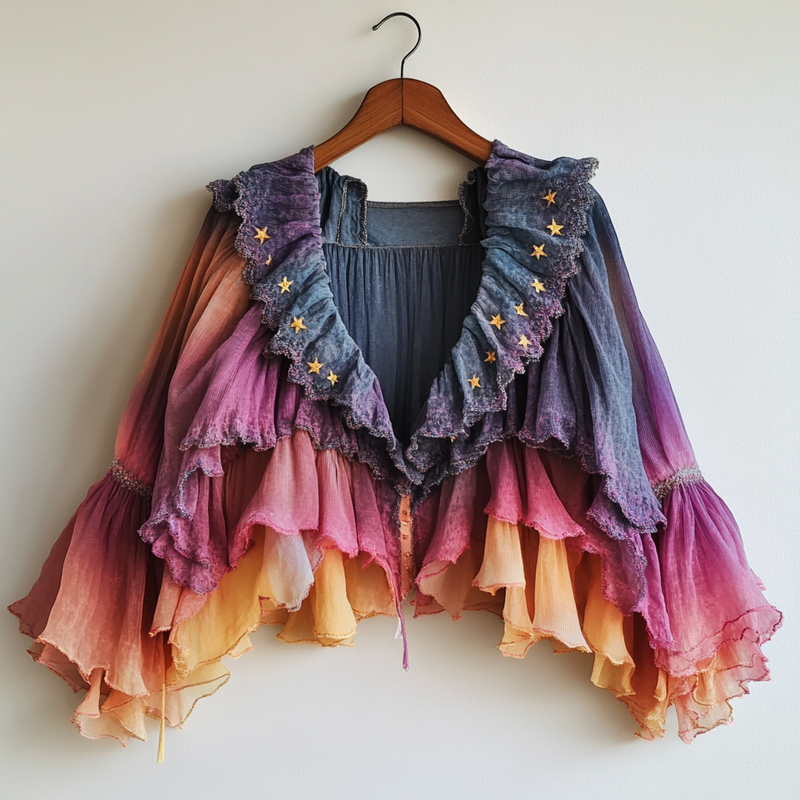 Ombre embroidered cardigan