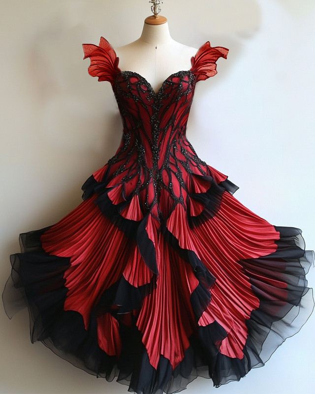 Summer fashion irregular multi-layered design dress