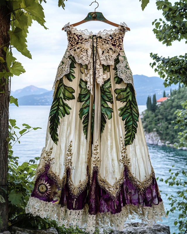 Summer Vacation Ruffle Lace Contrast Dress