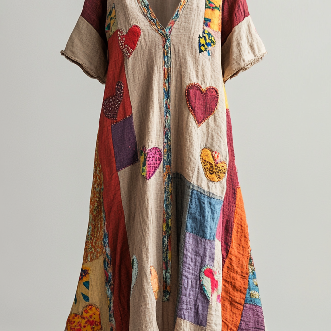 Embroidered Vintage Casual Dress