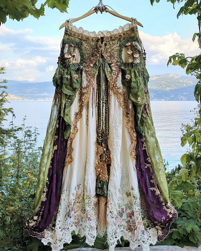 Summer Vacation Ruffle Lace Contrast Skirt