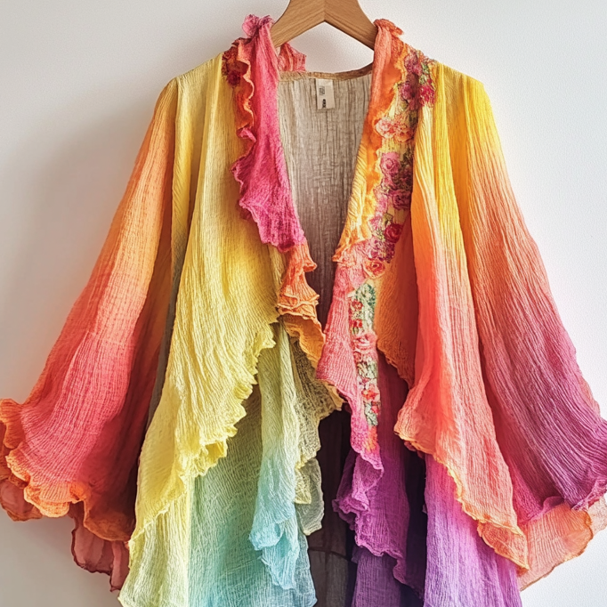 Ombre embroidered cardigan
