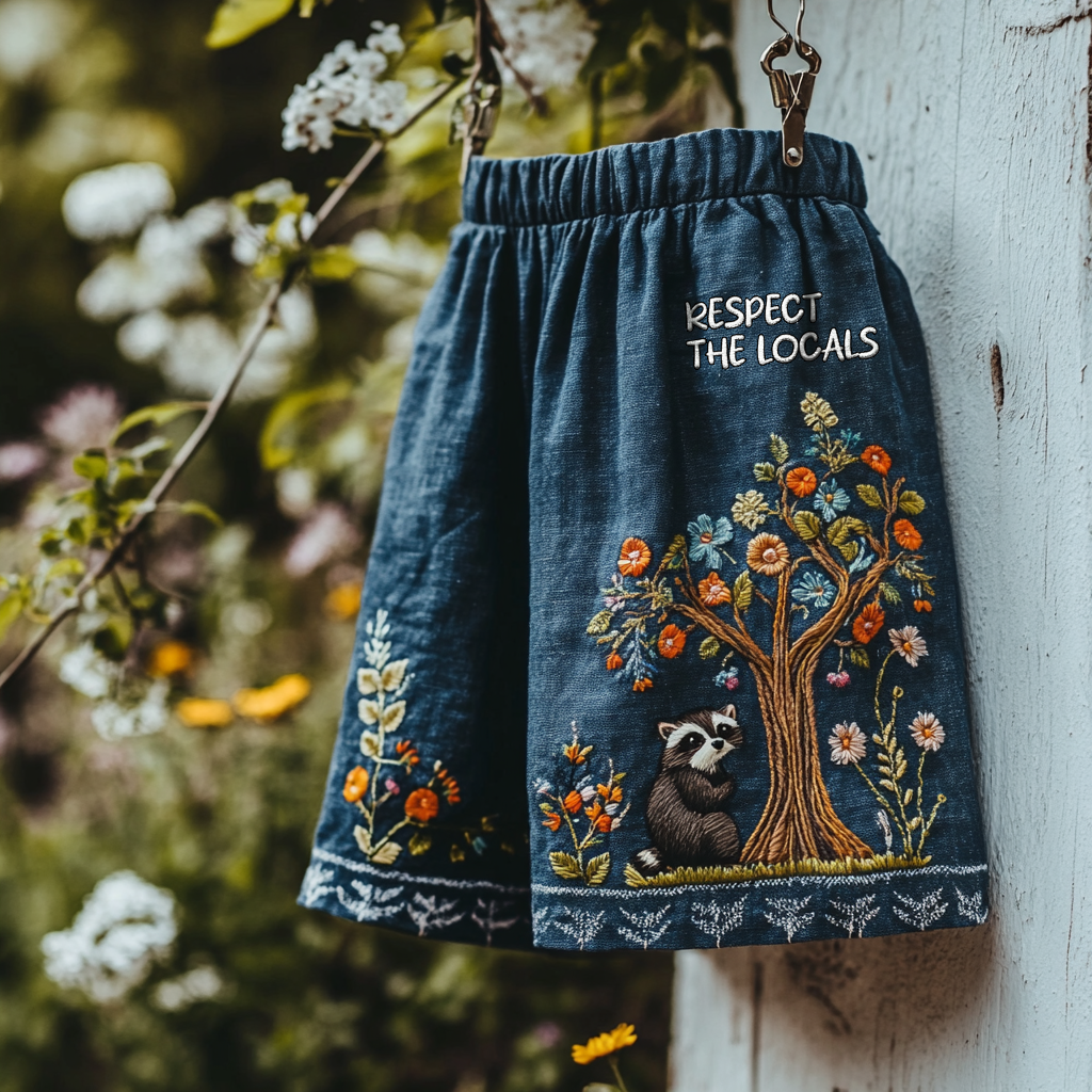 Respect The Locals Raccoon Art Casual Shorts