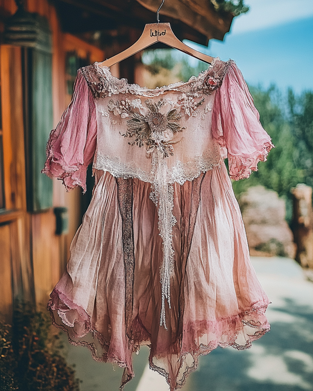 Summer Vacation Ruffle Lace Patchwork Top