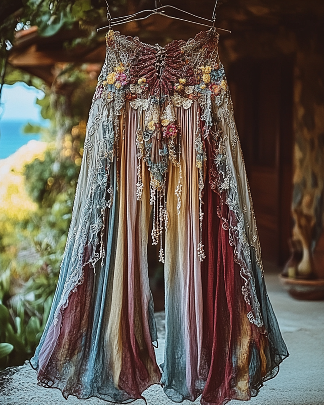 Summer Vacation Ruffle Lace Patchwork Pants