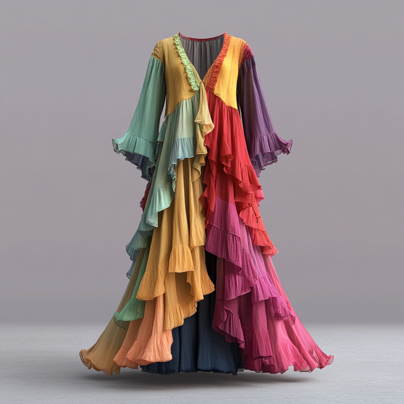 Secret of the Universe Embroidered Vintage Casual Dress