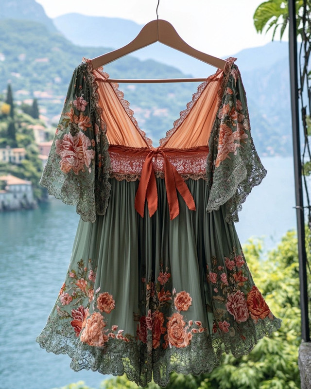 Summer Vacation Chiffon Contrast Top