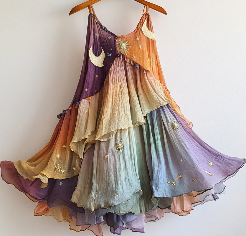 Hand-stitched irregular dress