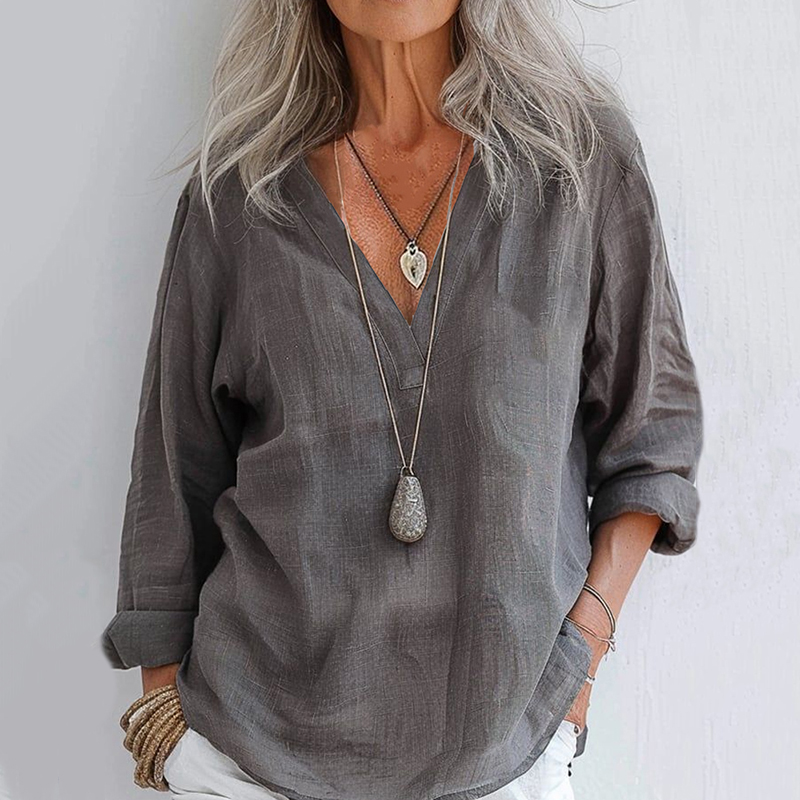 Vintage Solid Linen Art Print  Long Sleeve Shirt