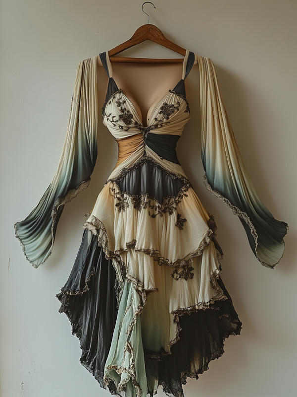 Summer vacation handmade gradient dress