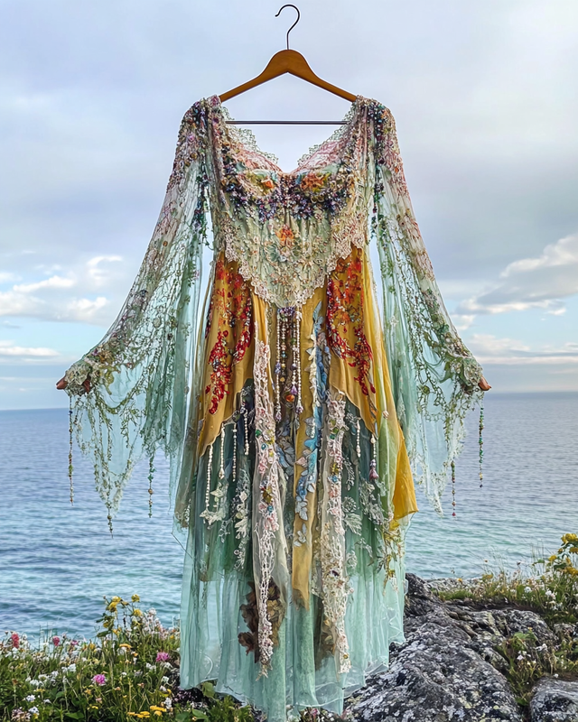 Summer Holiday Ruffle Lace Contrast Dress