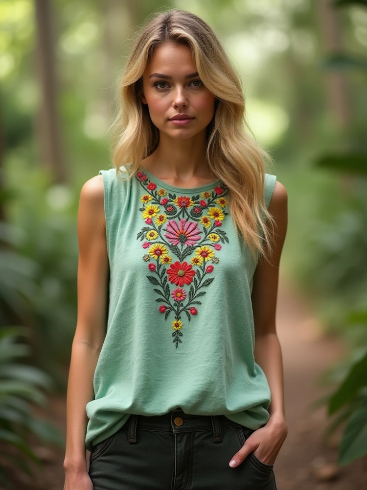 Vintage Bohemian Ethnic Art Pattern Women's Vest
