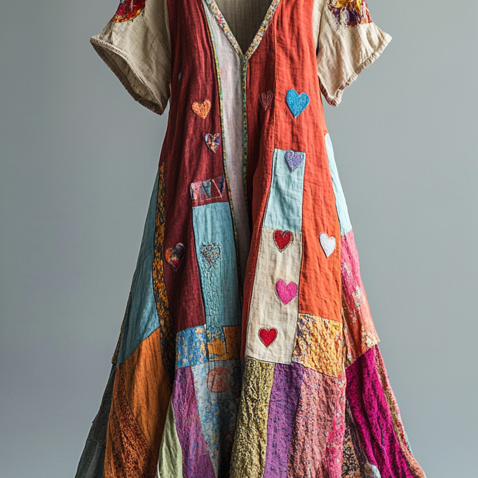 Embroidered Vintage Casual Dress