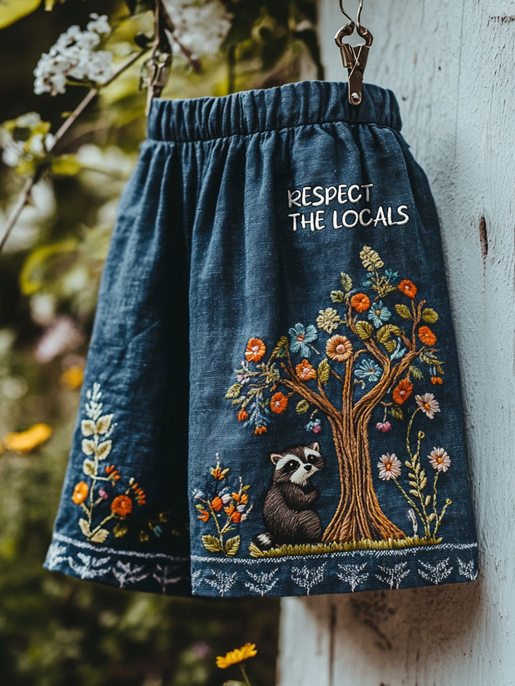 Respect The Locals Raccoon Art Casual Shorts