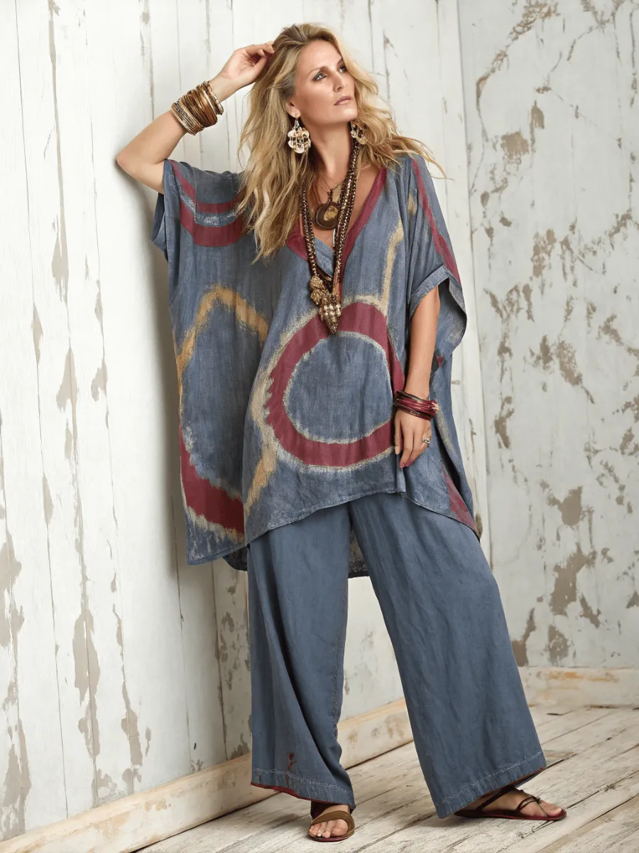 Cotton and linen women's loose suit